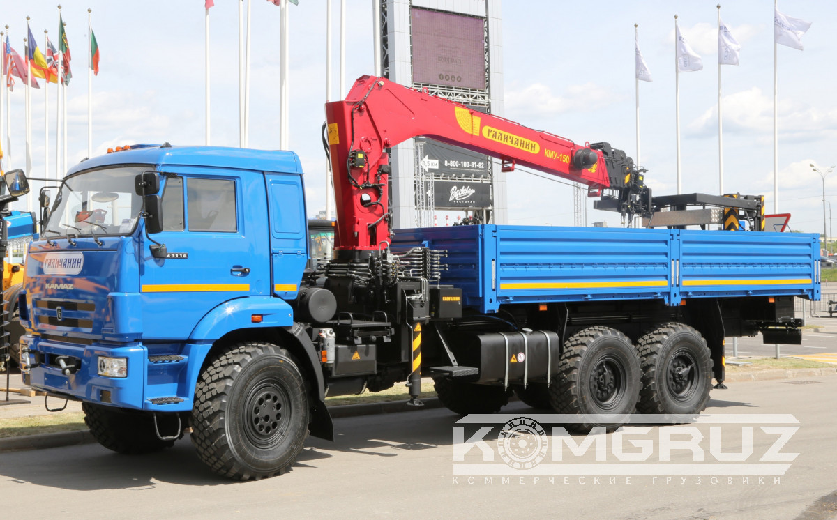 Бортовой автомобиль КАМАЗ 43118 (6х6) с КМУ ГАЛИЧАНИН КМУ-150