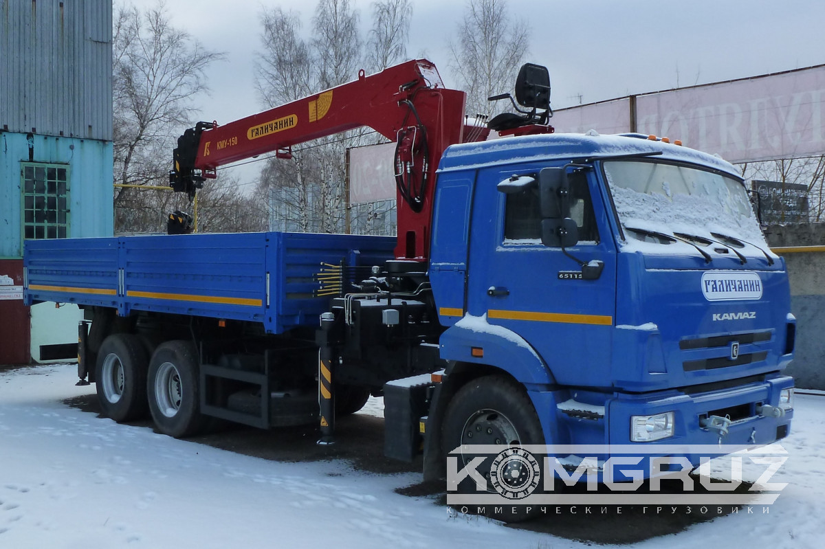 Бортовой автомобиль КАМАЗ 65115 с КМУ ГАЛИЧАНИН КМУ-150 фото
