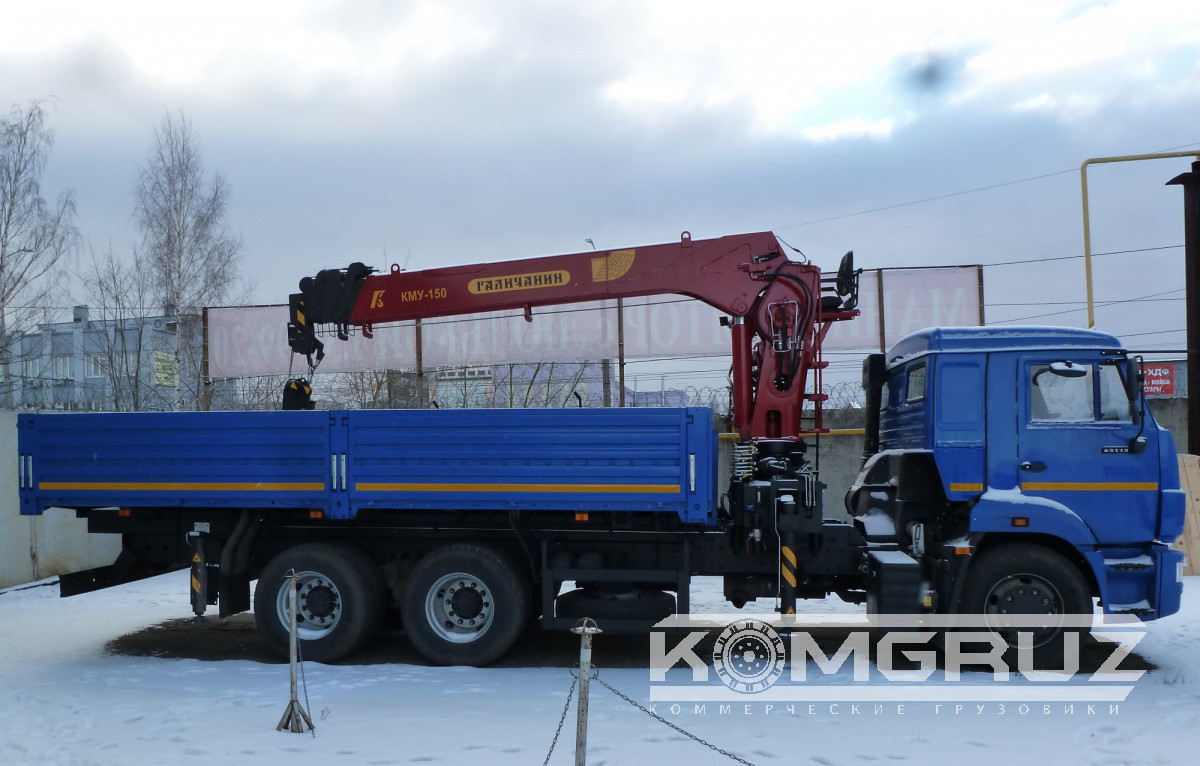 Бортовой автомобиль КАМАЗ 65115 с КМУ ГАЛИЧАНИН КМУ-150 фото