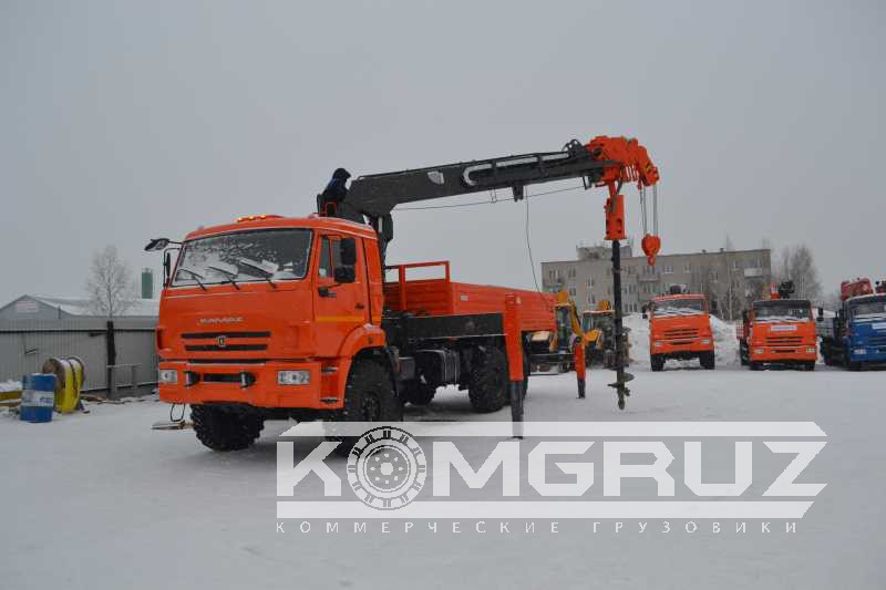 Бурильно-крановая машина Камаз 43118 с бку Hiab 160 ТМ-6 фото