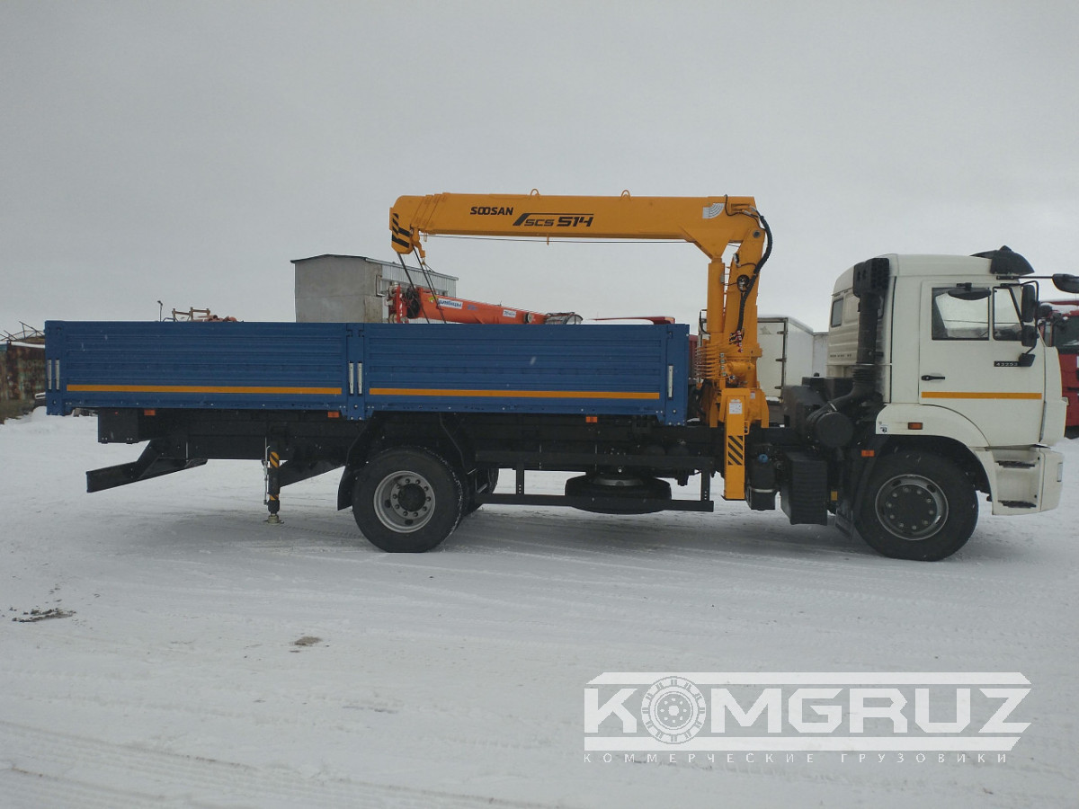 Бортовой Камаз 43253 с КМУ Soosan SCS 523 std